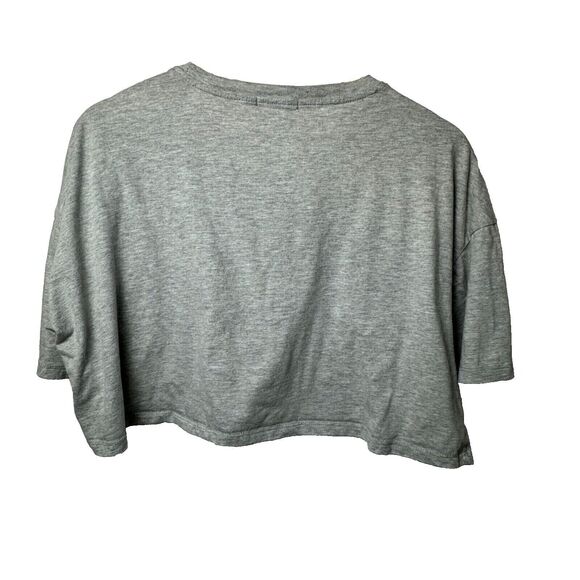 Streetwear Society Gray Cropped Graphic Tee XL “Think Happy Thoughts” Mushrooms - Picture 3 of 4